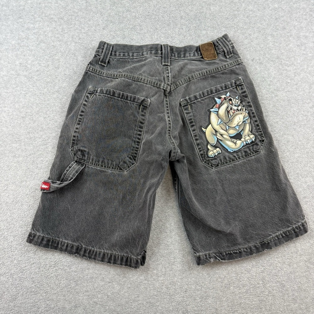 JNCO Denim Short Jeans Baggy Wide Leg Gray Carpenter Bulldog Vintage y2k 2000s